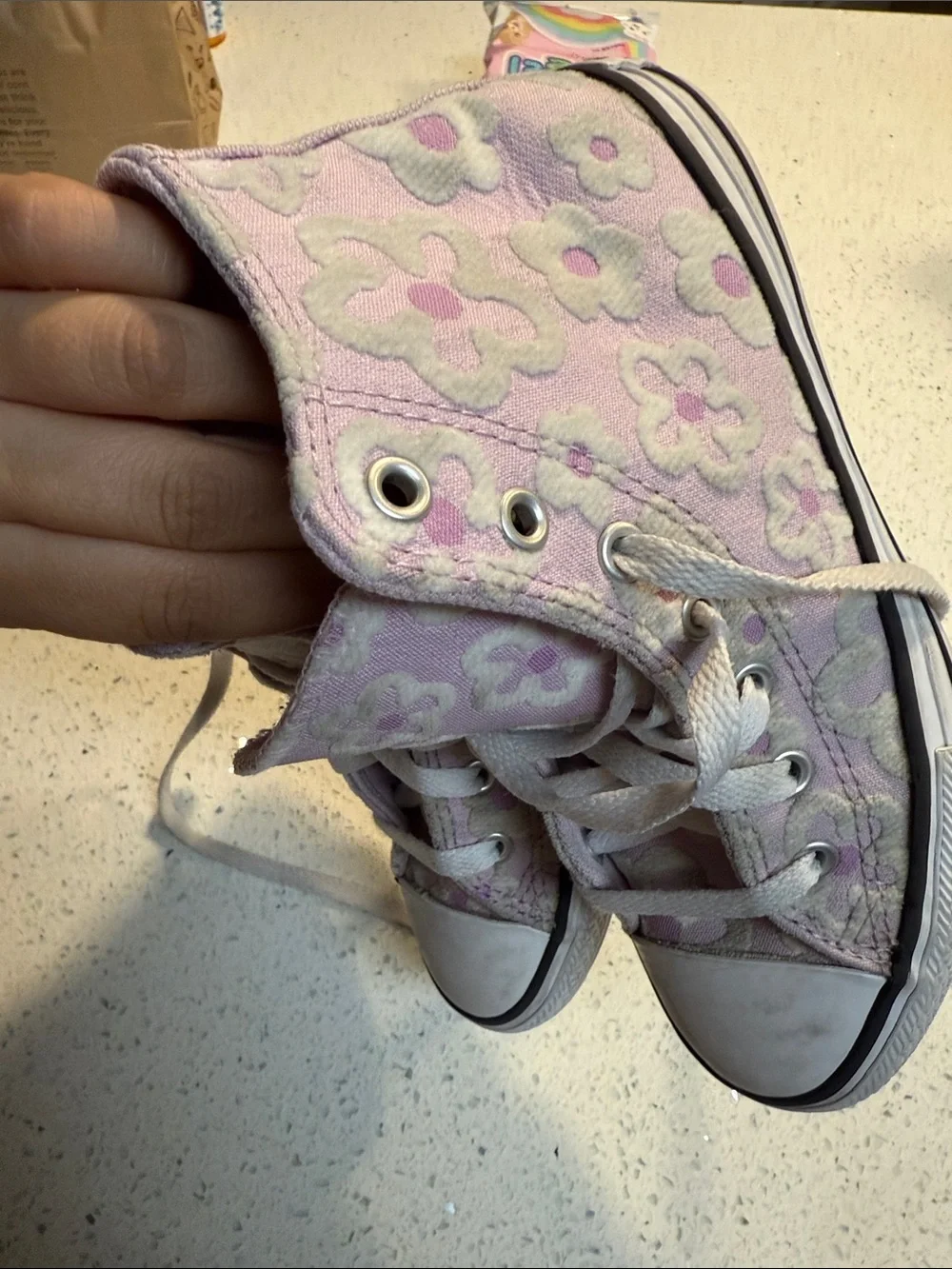 Converse High Top Sneakers - Light Purple Floral